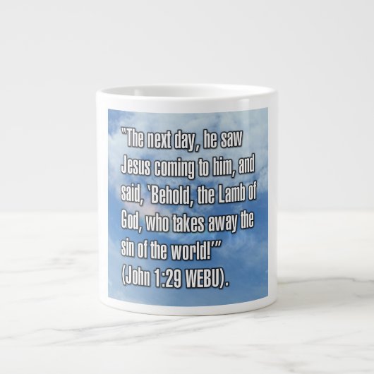 John 1:29 WEBU Mug ジャンボコーヒーマグカップ (正面)