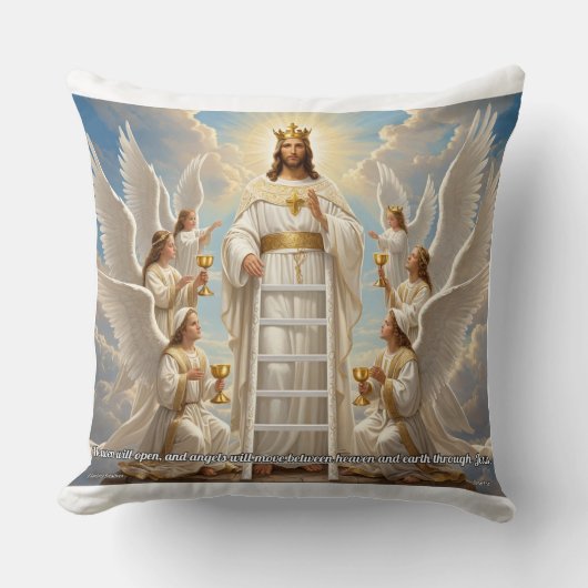 John 1:51 Christian Throw Pillow 20x20 クッション (正面)