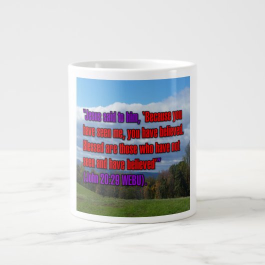 John 20:29 WEBU Mug ジャンボコーヒーマグカップ (正面)