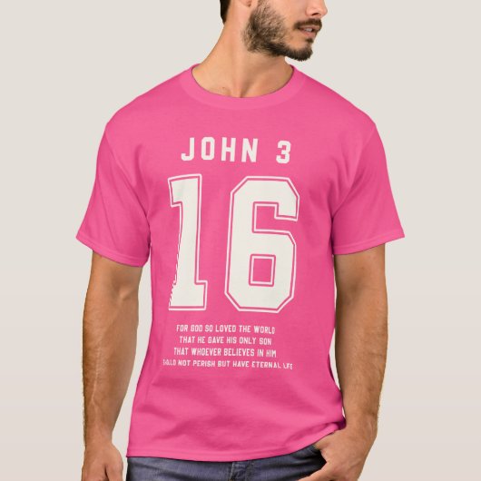 John 316 Bible Verse Team Sports Jersey Christian Tシャツ (正面)