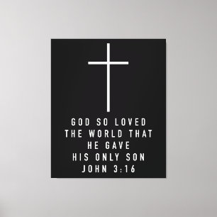 John 316 Fwall Art or God So Loved The World Bible キャンバスプリント