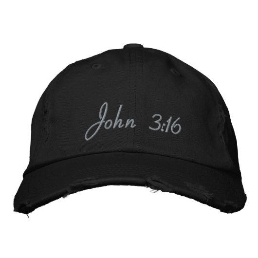 John 3:16カスタマイズ可能な刺繍式野球帽 刺繍入りキャップ (正面)