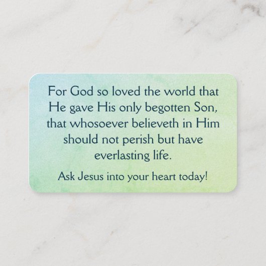 John 3:16カード 名刺 (裏面)