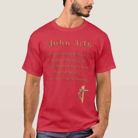 John 3:16クリスチャンTシャツ Tシャツ (正面)