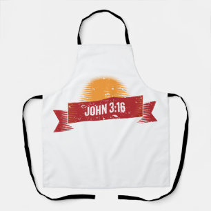 John 3:16デザインヴィンテージルック エプロン
