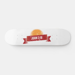 John 3:16デザインヴィンテージルック スケートボード