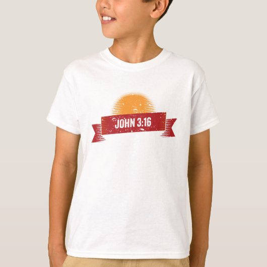 John 3:16デザインヴィンテージルック tシャツ (正面)
