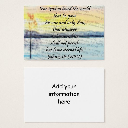 John 3:16共有カード (正面&裏面)
