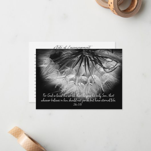 John 3:16勇気付けられる自然フローラカードのメモ ノートカード (正面/裏面インサイチュ)