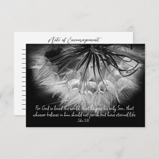 John 3:16勇気付けられる自然フローラカードのメモ ノートカード (正面/裏面)