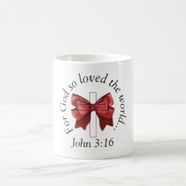 John 3:16 コケット レッドボウクロス コーヒーマグカップ