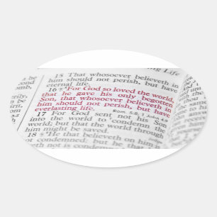 John 3:16 楕円形シール