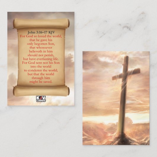 John 3:16-17 KJV カード (正面/裏面)