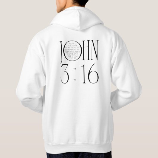 John 3:16 Bible Verse パーカ (裏面)