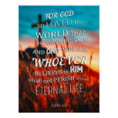 John 3:16 Bible Verse ポスター (正面)