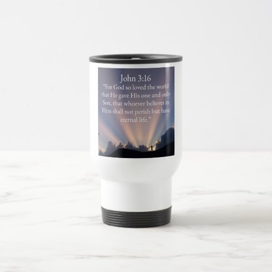 John 3:16 Bible Verse Coffee Travel Mug トラベルマグ (中央)