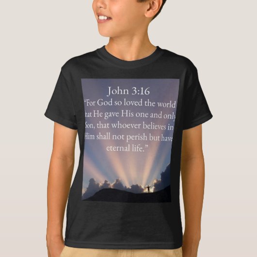 John 3:16 Bible Verse Kid's Tee Shirt Tシャツ (正面)