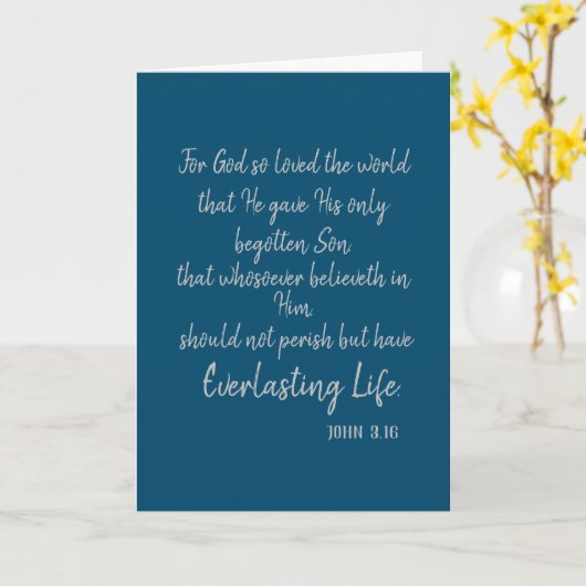John 3.16 Bible Verse/Raise a Halleluja カード (黄色い花)