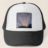 John 3:16 Bible Verse Trucker Hat キャップ (正面)