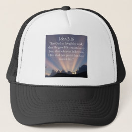 John 3:16 Bible Verse Trucker Hat キャップ