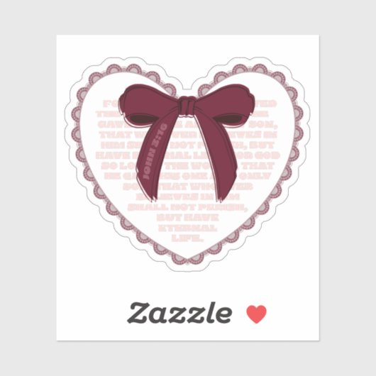 John 3:16 - Christian Valentine シール (シート)