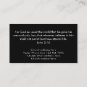 John 3:16 Custom Scripture Christian Church Pastor 名刺 (裏面)