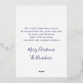 John 3:16 Custom Text Christian Christmas Gold   箔シーズンカード (裏面)