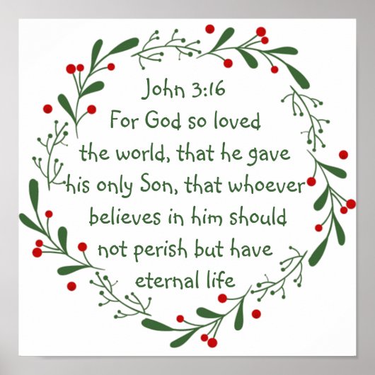 John 3:16 For God so loved the world Christmas  ポスター (正面)