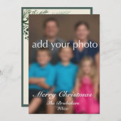 John 3:16 Greenery Photo エレガント Christmas シーズンカード (正面/裏面)