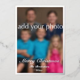 John 3:16 Greenery Photo エレガント Christmas 箔シーズンカード