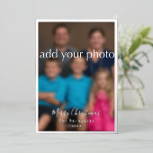 John 3:16 Greenery Photo エレガント Christmas 箔シーズンカード (立ち正面)