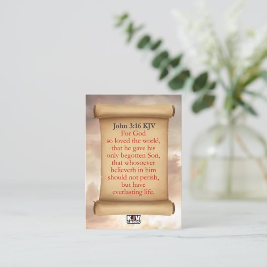 John 3:16 KJVカード 名刺 (スタンド正面)