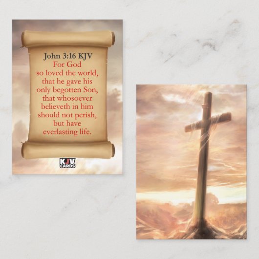 John 3:16 KJVカード 名刺 (正面/裏面)