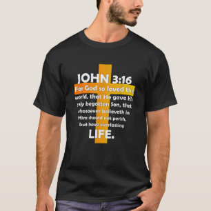 John 3 16 KJVバイブルChristian T Shirt 03 Tシャツ