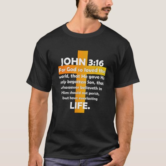 John 3 16 KJVバイブルChristian T Shirt 03 Tシャツ (正面)