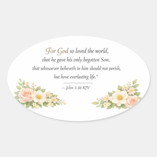 John 3:16 KJV ステッカー • (正面)