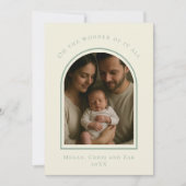 John 3:16 Modern Sage Elegant Arch Christmas Photo シーズンカード (正面)