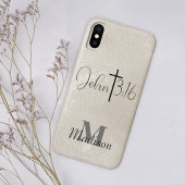 John 3:16 Pearl Background Monogram Add Name Case-Mate iPhoneケース