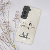 John 3:16 Pearl Background Monogram Add Name Samsung Galaxyケース