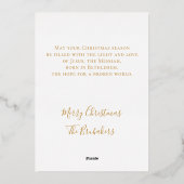 John 3:16 Personalized Christmas Nativity Gold 箔シーズンカード (裏面)