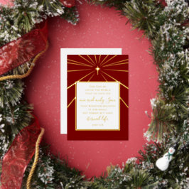 John 3:16 Personalized Faith Christmas Red Gold 箔シーズンカード