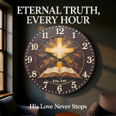 John 3:16 Radiant Scripture ラージ壁時計