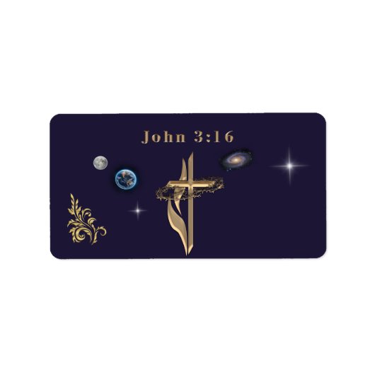 John 3:16 Return address labels ラベル (正面)
