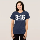 John 3:16 Solid Navy Christian bible verse  トライブレンドＴシャツ (正面全面)
