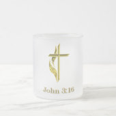 John 3:16 Tシャツなど フロストグラスマグカップ (中央)