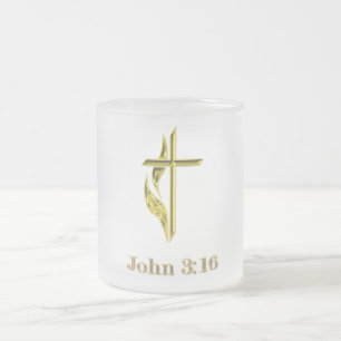 John 3:16 Tシャツなど フロストグラスマグカップ