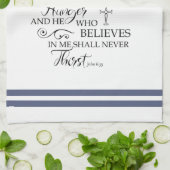 John 635 Bread of Lifeソフトブルー感動的 キッチンタオル (折り畳み)