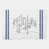 John 635 Bread of Lifeソフトブルー感動的 キッチンタオル (横)