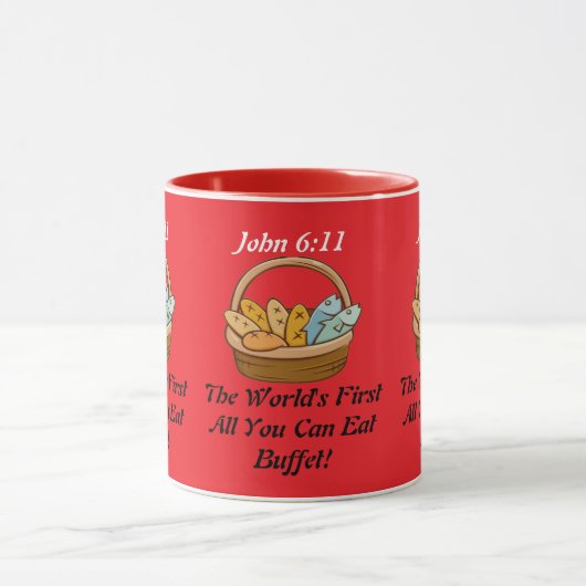 "John 6:11" Mug マグカップ (中央)