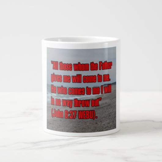 John 6:37 WEBU Mug ジャンボコーヒーマグカップ (正面)